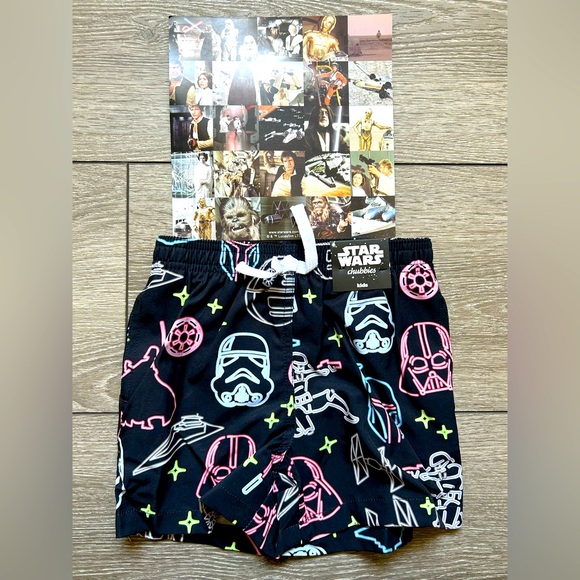 NWT CHUBBIES Star Wars The Rule Of Galaxy’s Swim Trunks for Kids Size 5T - Picture 1 of 10